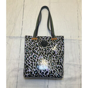 Consuela Dee Dee Every Day Tote Lilac Purple Black Leopard Print (tt)